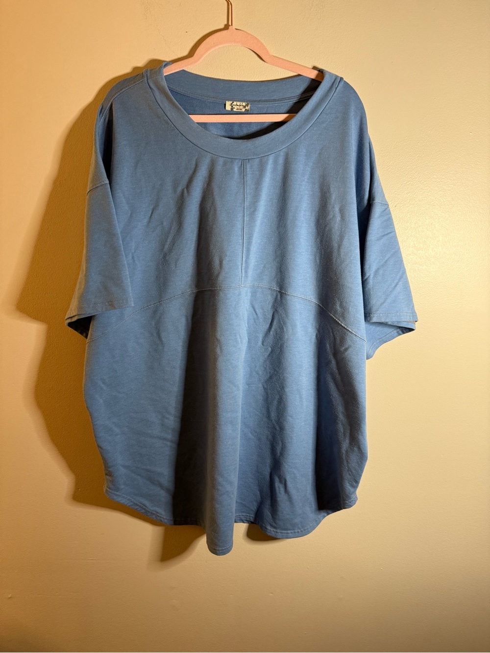 Relaxed Blue Short-Sleeve Lounge Top